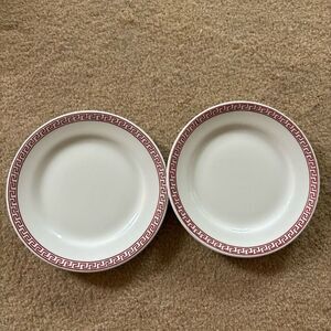 2 Jackson China Greek Key 6 1/4” Plates